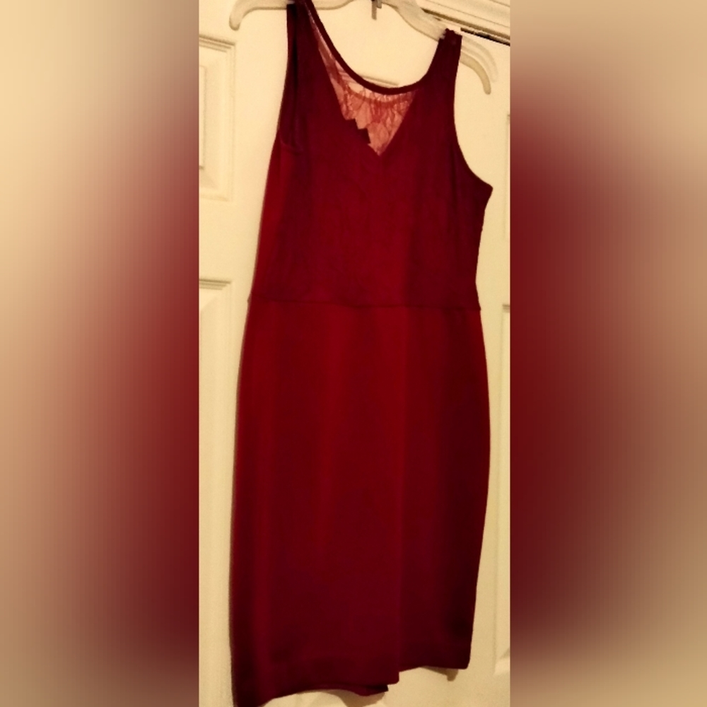 Metaphor Dress Women M Burgundy Mini Versatile Office Academia Dinner Preppy Y2K